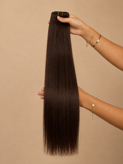 Extensions à Clips Naturel Brun Châtain Foncé