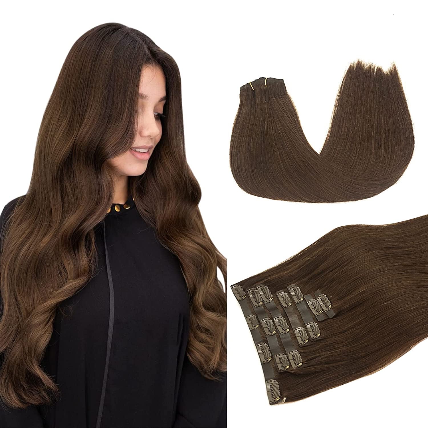 Extensions à Clips Naturel Châtain Noisette