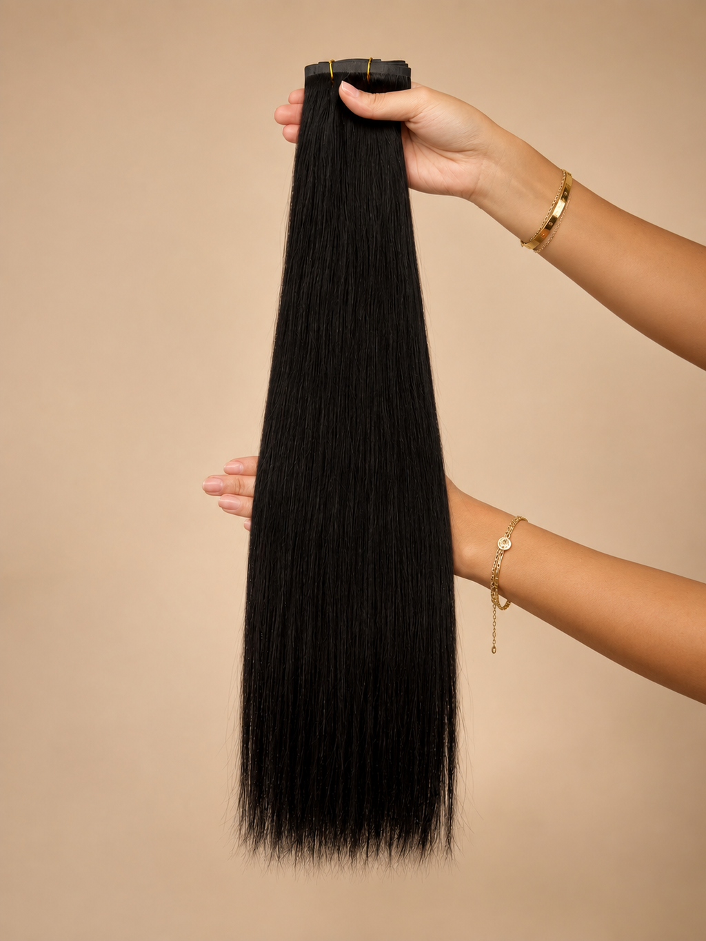 Extensions à Clips Naturels Noir Intense
