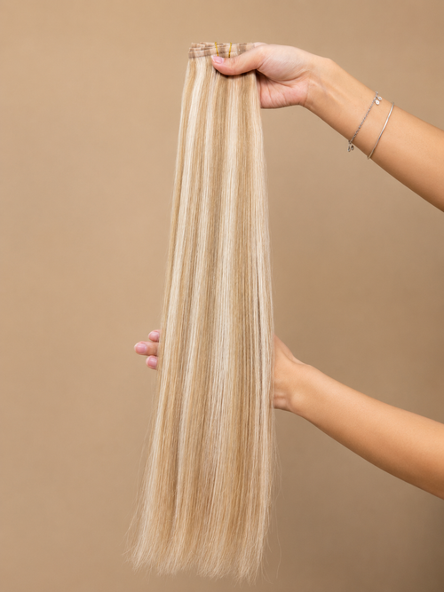 Extensions à Clips Naturel Blond Clair Mèchés